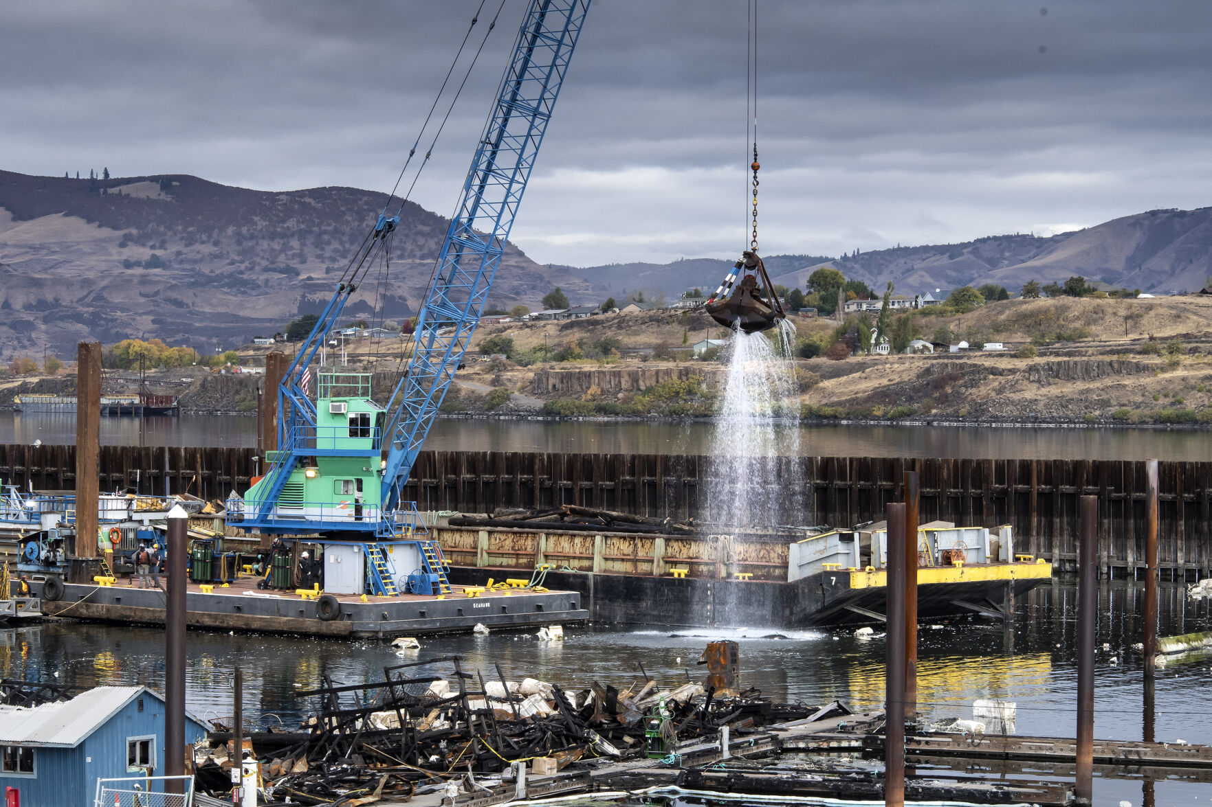 TD Marina fire cleanup